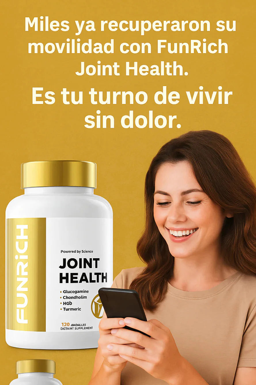 Funrich Joint Health | Suplemento natural para articulaciones 🦴🌿60 cápsulas + envío gratis